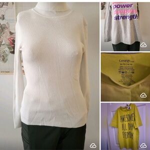 George Light Green Cotton T-Shirt& Turtle Neck & Long Sleeve Shirts, size 14-16